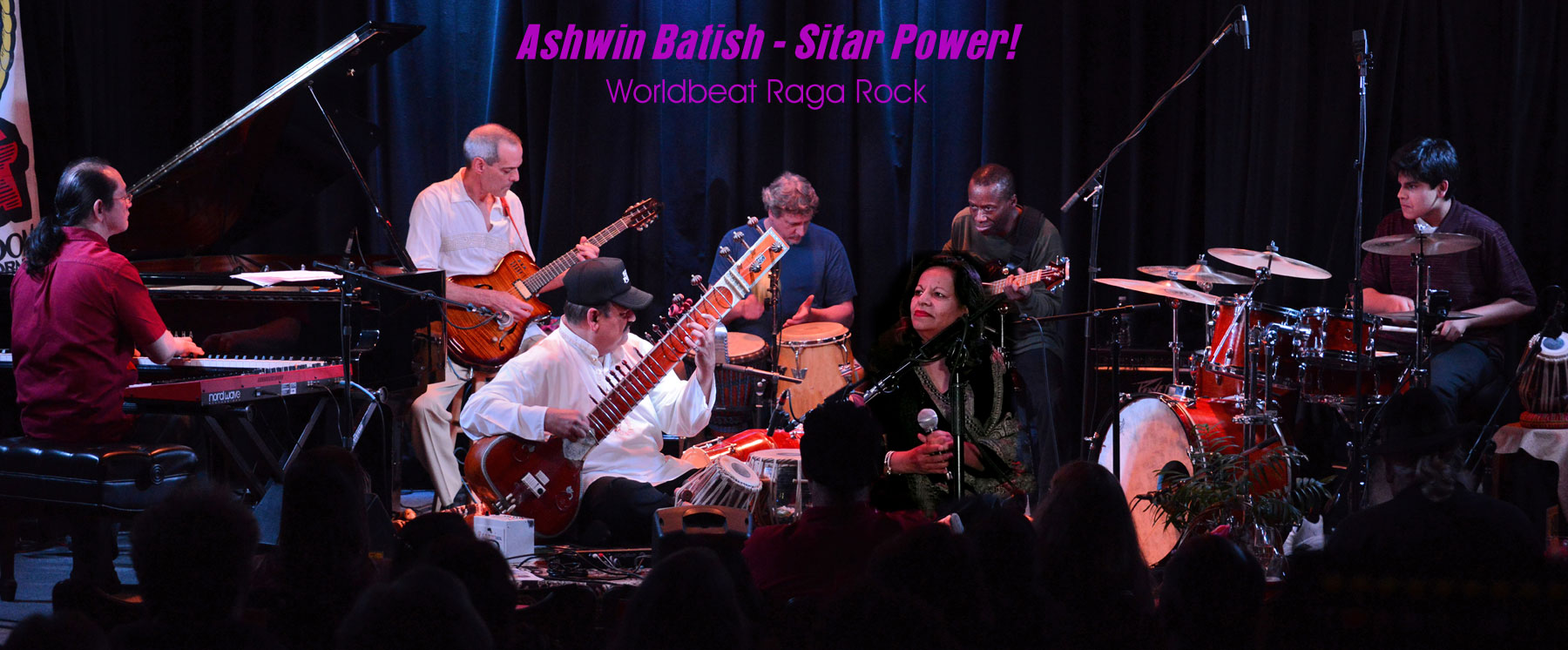 Ashwin Batish with his Sitar Power group - live at the Kuumbwa Jazz Center, Santa Cruz. All rights reserved. 2012 Ashwin Batish. Copyrighted image